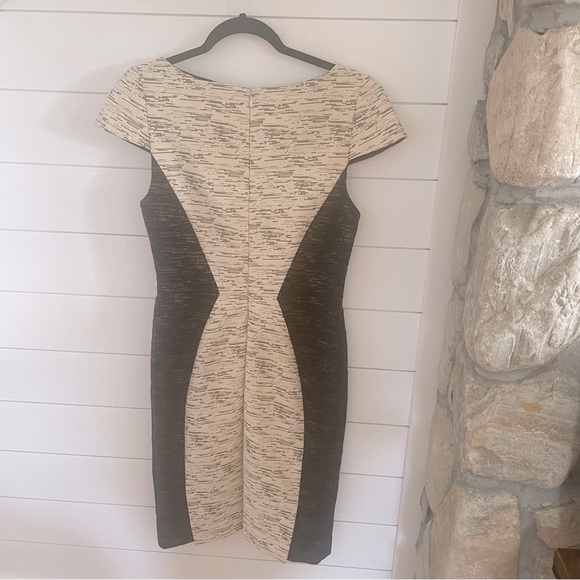 Anthro Troubadour Colorblock Metallic Pencil Dress - Picture 4 of 4